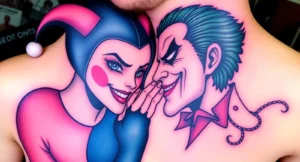 Tattoos of Harley Quinn and Joker
